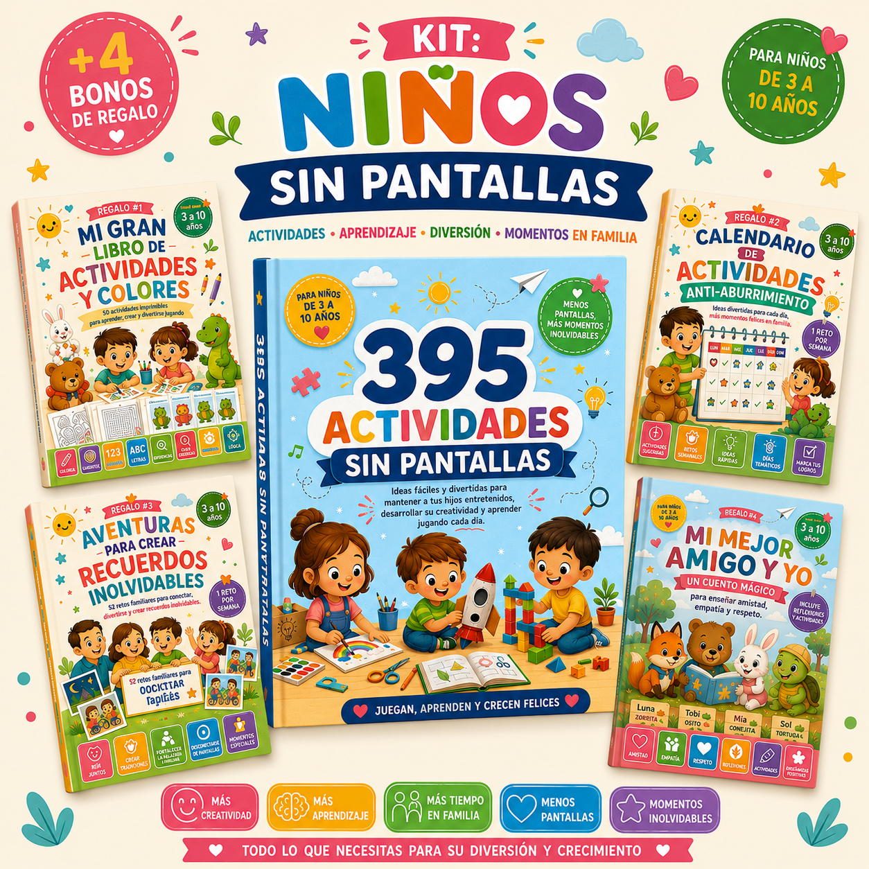 KIT: Niños sin pantallas +4 Bonos de REGALO 🎁